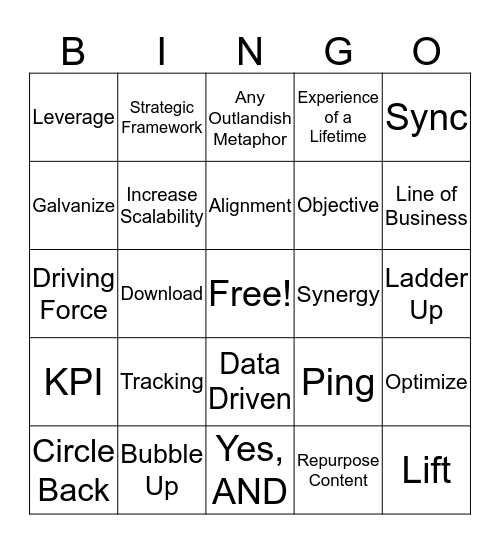 Buzzword Bingo Card