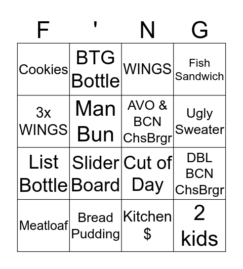 Server Bingo Card