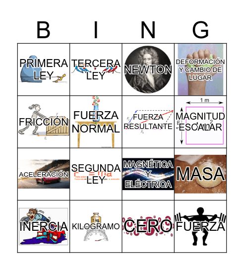 FUERZA Bingo Card