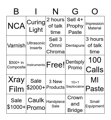 Sales Bingo Tier 2 Bingo Card
