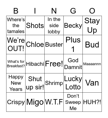 Porgy’s Bingo Card