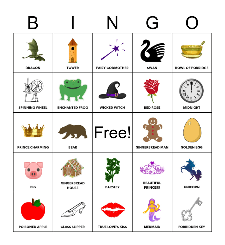 Fairy Tale Bingo Card