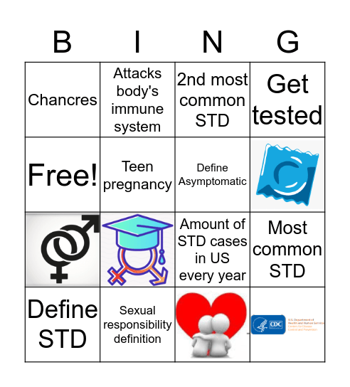 Health Awareness and Sexual Responsibiity Bingo Card