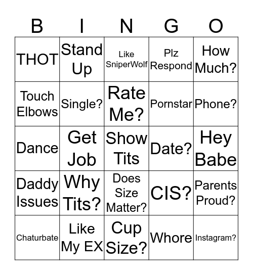 eGirl Bingo 1.4 Bingo Card
