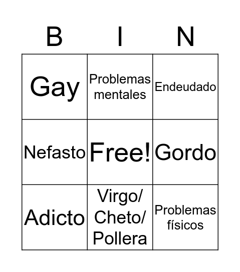 Polémica Bingo Card