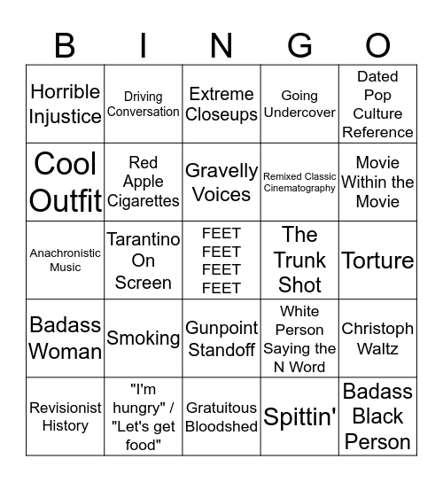 Tarantino Bingo Card