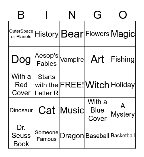 Book Bingo! Bingo Card