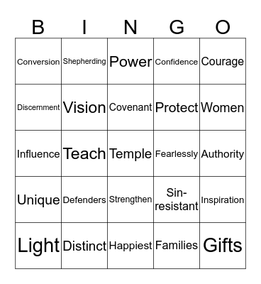 Marriage and Family Bingo Card