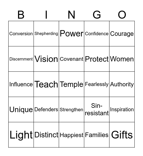 Marriage and Family Bingo Card