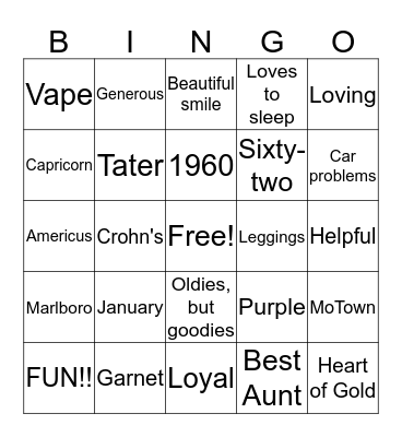 Happy Birthday Bingo Card