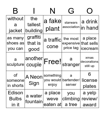 Take a picture with... Bingo Card