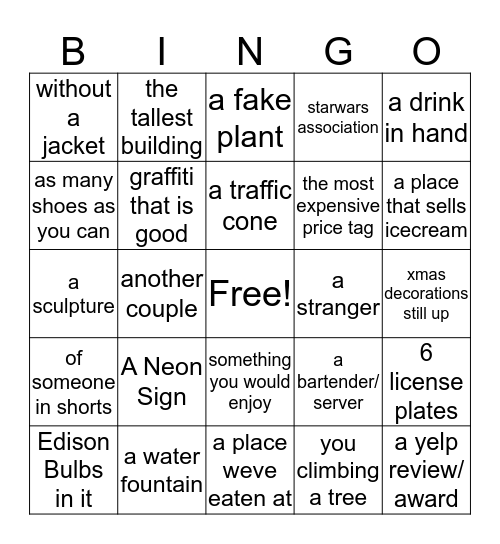 Take a picture with... Bingo Card