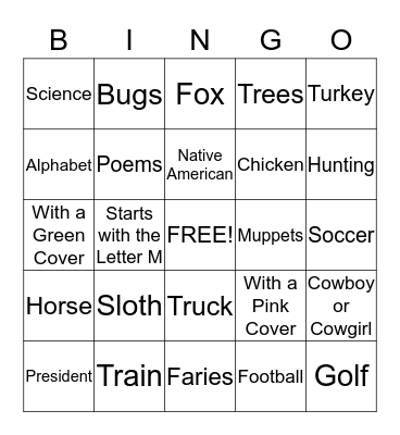 Book Bingo! Bingo Card