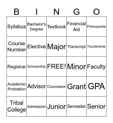 UTTC Orientation BINGO Card