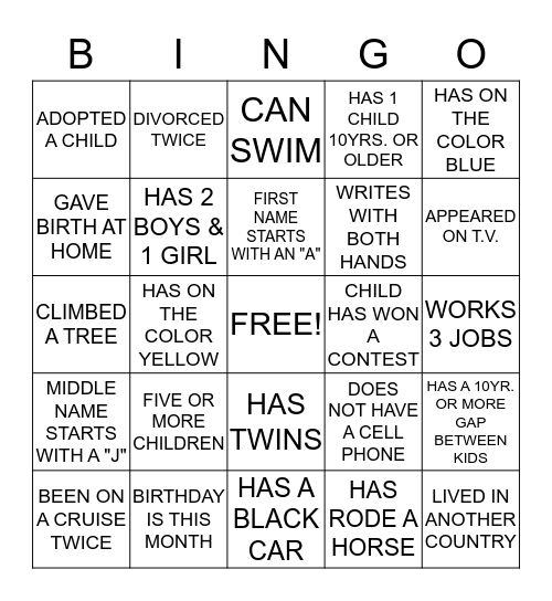 AYDEN'S BABY SHOWER Bingo Card