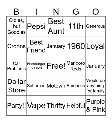 Happy Birthday Sandra!!! Bingo Card