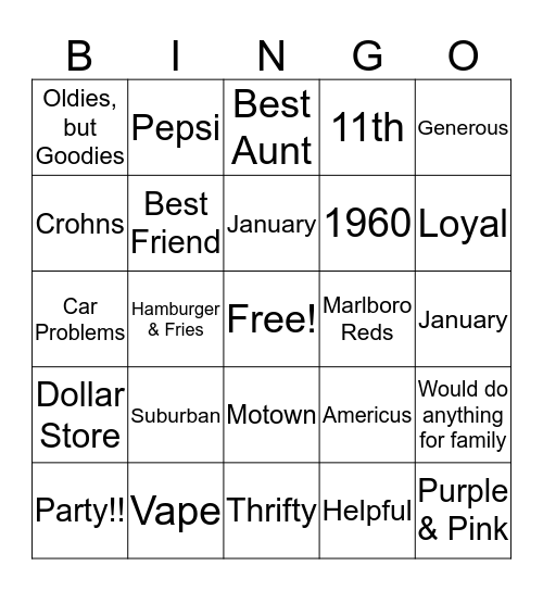 Happy Birthday Sandra!!! Bingo Card