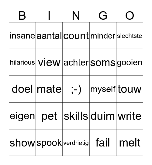 UNIT 3 YouTube Bingo Card