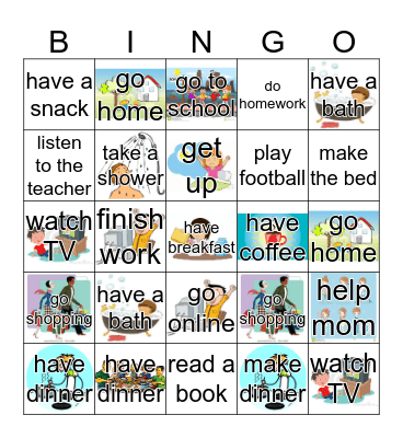 Daily Routines Bingo Card