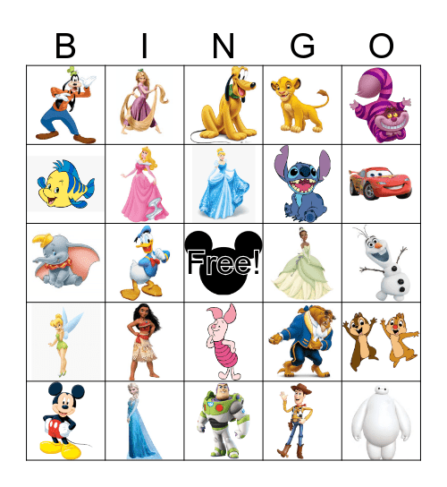 Disney Bingo Bingo Card