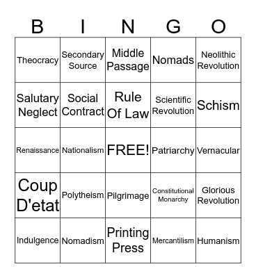 CARD 4 Bingo Card