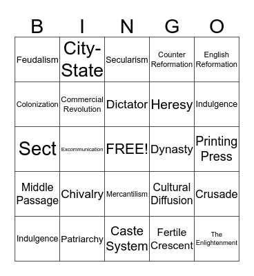 CARD 4 Bingo Card