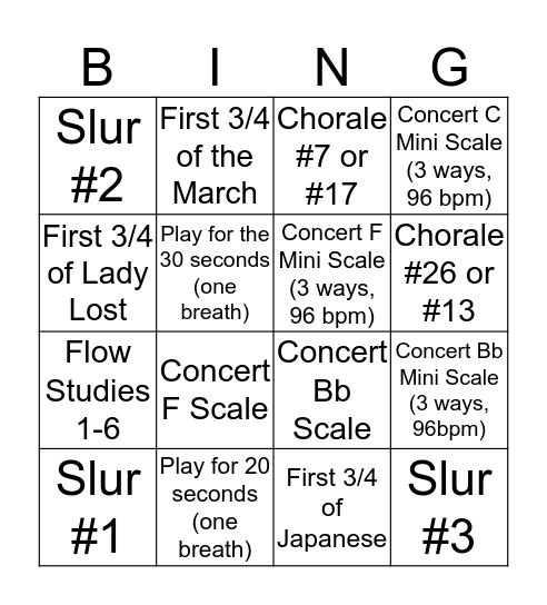 Bingo #3 (Due Fri, 2/21) Bingo Card