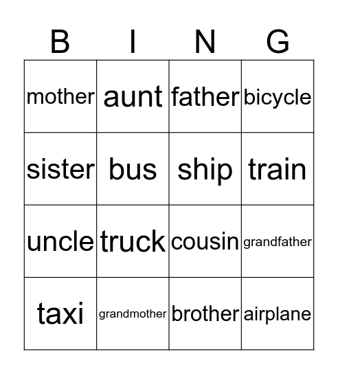 Hip Hip Hooray Unit  Bingo Card