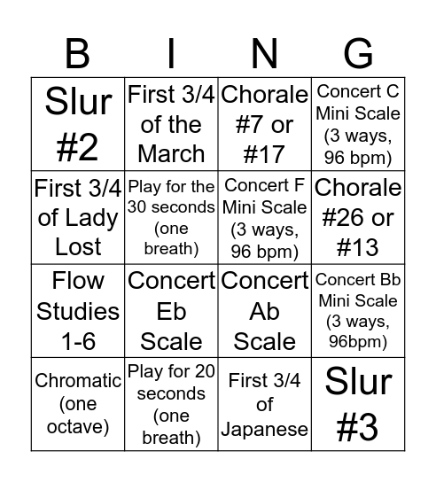 Bingo #3 (Due Fri, 2/21) Bingo Card