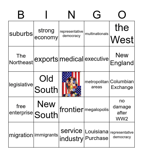 America Bingo Card