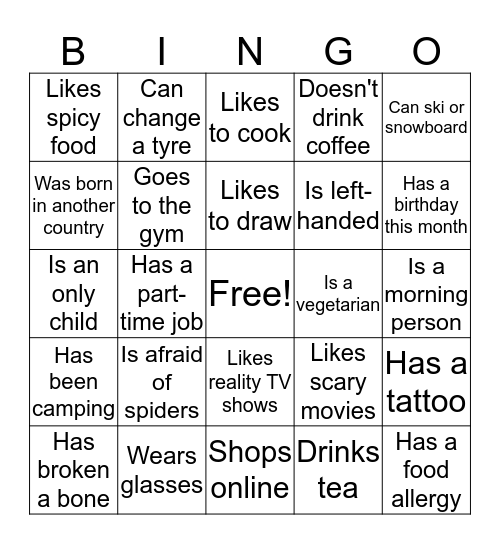 SAS1 Bingo Card