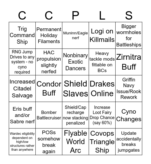 Drebin 679's Fight or Flight Bingo Card