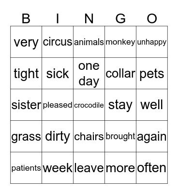 Chapter 2: Dr.Dolittles sister gets married Bingo Card