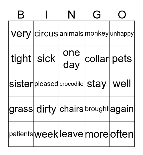 Chapter 2: Dr.Dolittles sister gets married Bingo Card