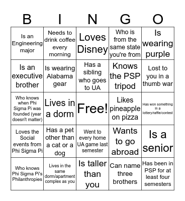 FIND SOMEONE WHO Bingo Card