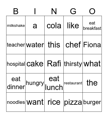 ss4 OD  Bingo Card