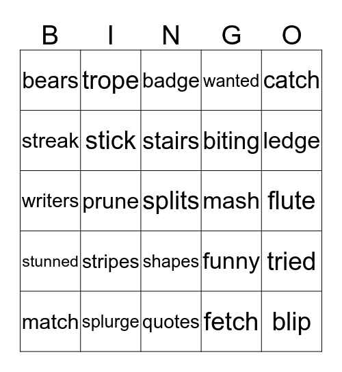 Phonics bingo review Bingo Card