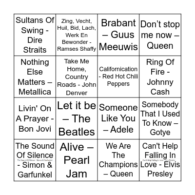 Disco Bingo - Classics Bingo Card