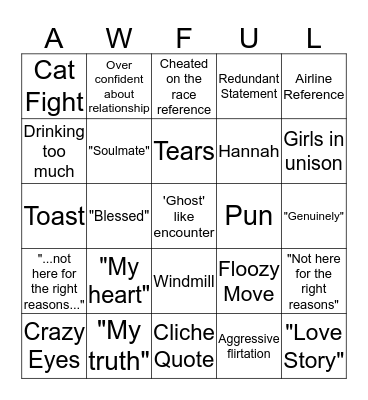 The most dramatic season ever Bingo Card