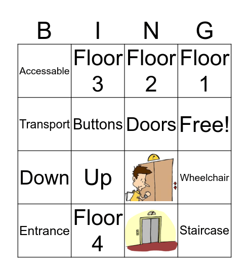 Elevator Bingo Card
