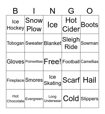 Winter Bingo Card