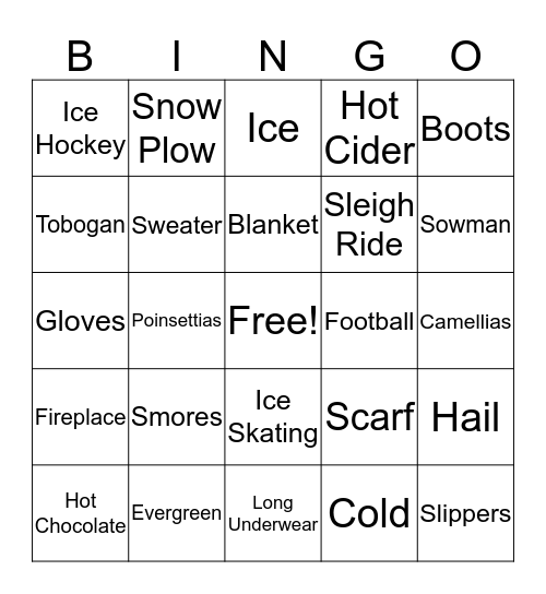 Winter Bingo Card