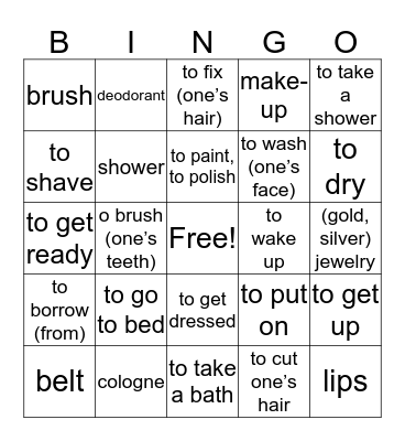 Spanish Realidades 2 Chapter 2A Bingo Card