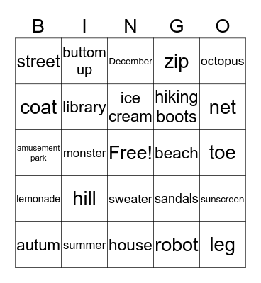 BINGO FUN Bingo Card