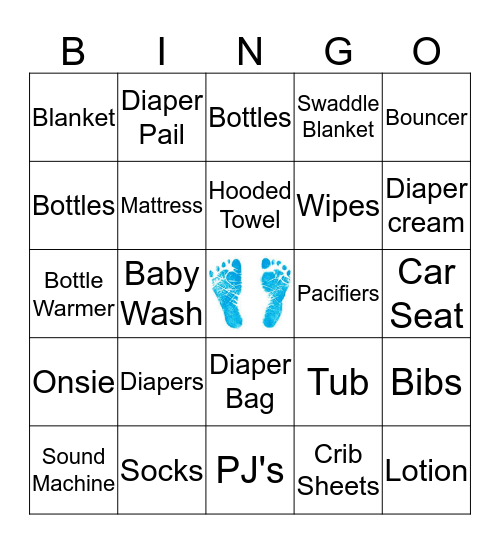 Baby Bingo Card