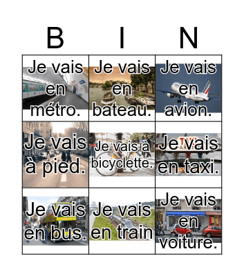 Comment vas-tu explorer? Bingo Card