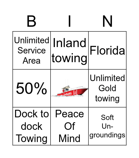 Boat US Towing Bingo Card