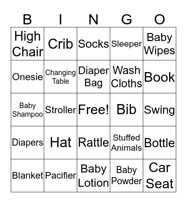 Baby Bingo Card