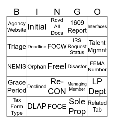 PPD BINGO Card