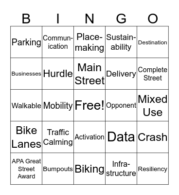 Speaker Series Bingo Card